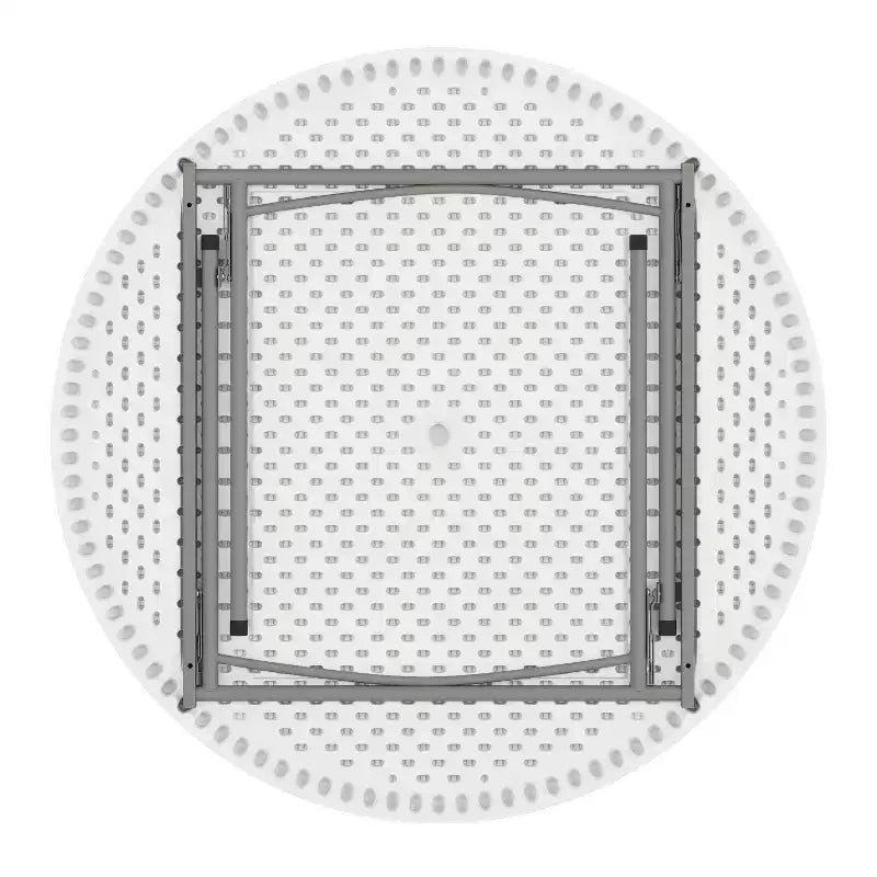 Emma and Oliver 4-Foot Round Granite White Plastic Folding Table - Banquet / Event Folding Table