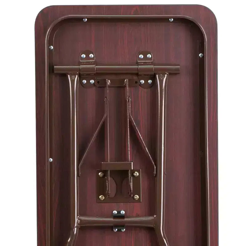 Emma and Oliver 5-Foot Mahogany Melamine Laminate Folding Training/Seminar Table - Event Table