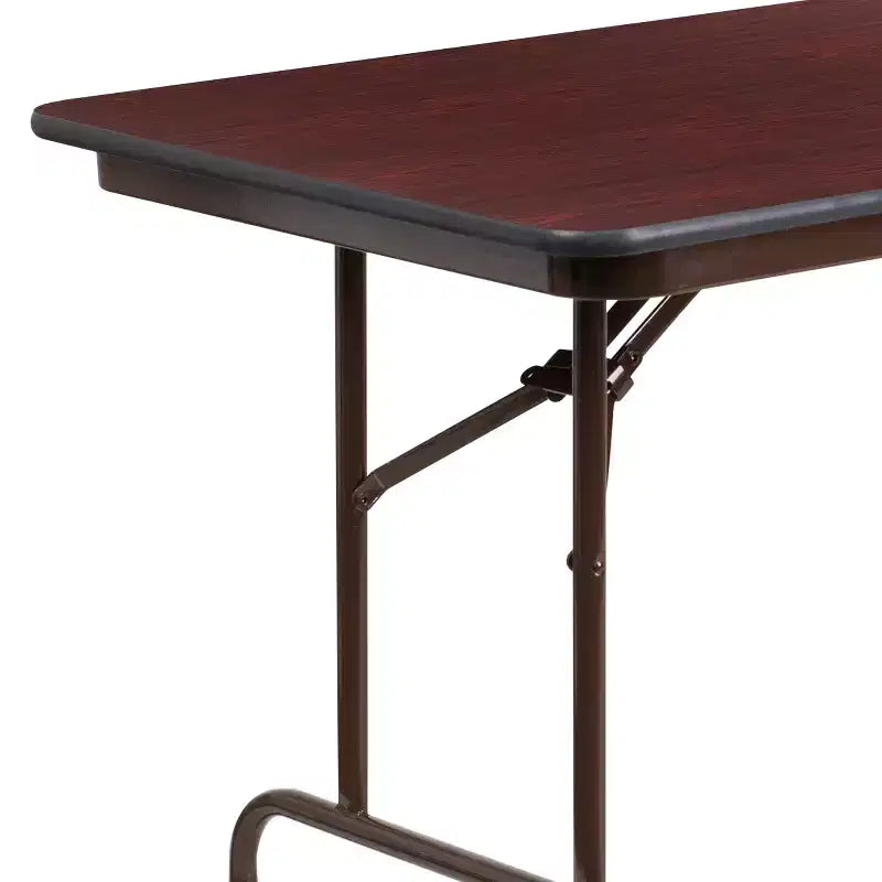 Emma and Oliver 6-Foot Mahogany Melamine Laminate Folding Banquet & Catering Table