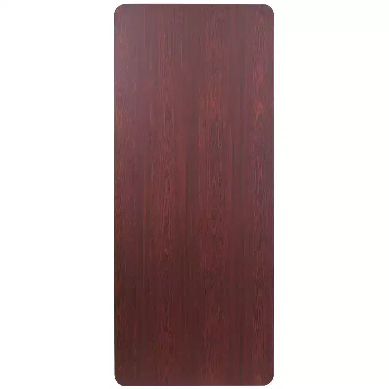 Emma and Oliver 6-Foot Mahogany Melamine Laminate Folding Banquet & Catering Table