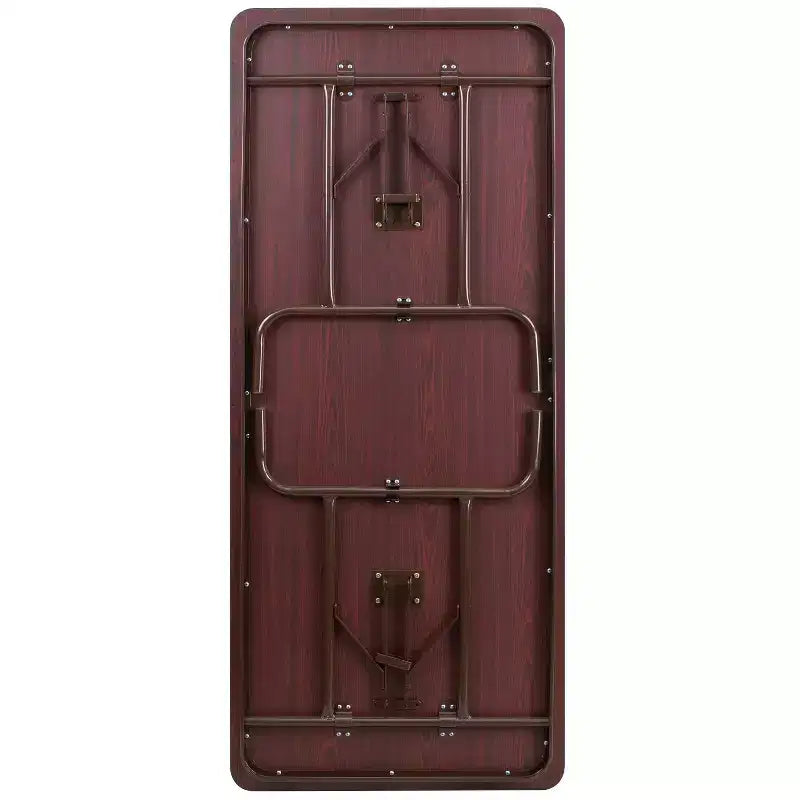 Emma and Oliver 6-Foot Mahogany Melamine Laminate Folding Banquet & Catering Table