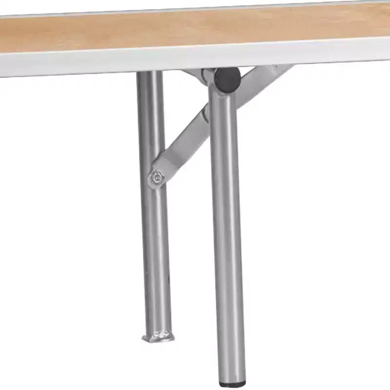 Emma and Oliver 72 x 12 x 12 Birchwood Bar Top Riser with Silver Legs