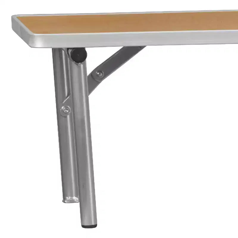 Emma and Oliver 72 x 12 x 12 Birchwood Bar Top Riser with Silver Legs