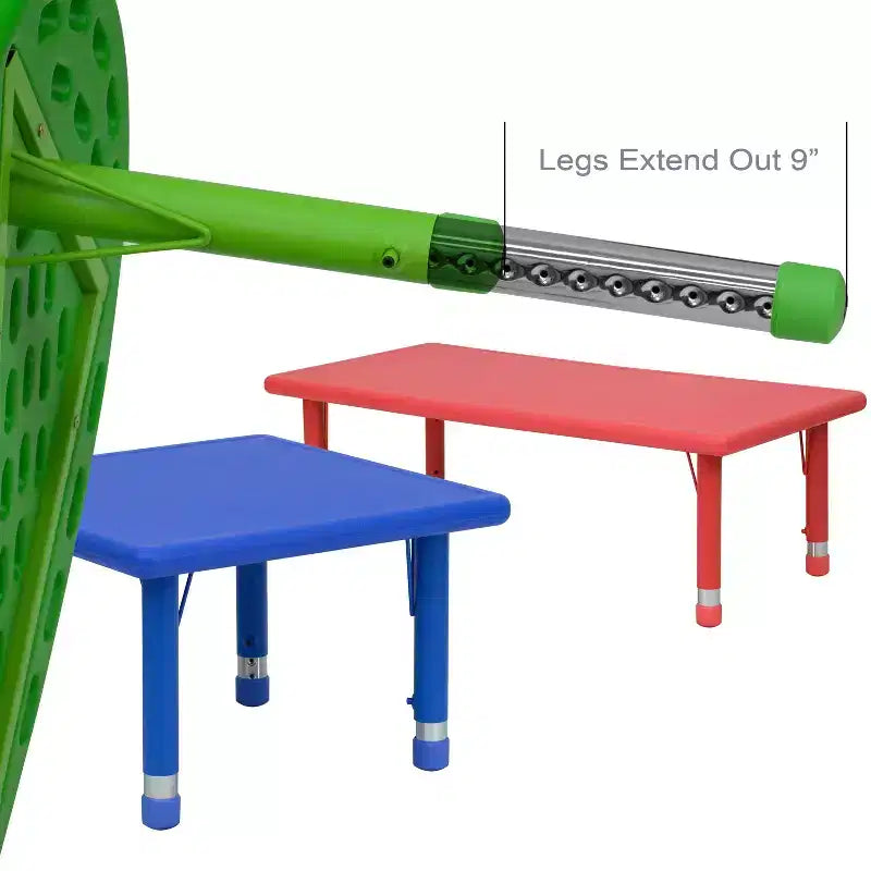 Emma and Oliver 35W x 65L Half-Moon Plastic Height Adjustable Activity Table