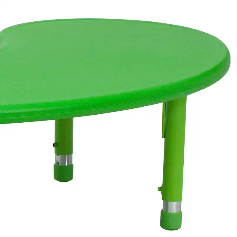 Emma and Oliver 35W x 65L Half-Moon Plastic Height Adjustable Activity Table