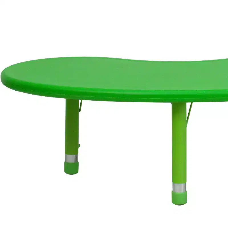 Emma and Oliver 35W x 65L Half-Moon Plastic Height Adjustable Activity Table