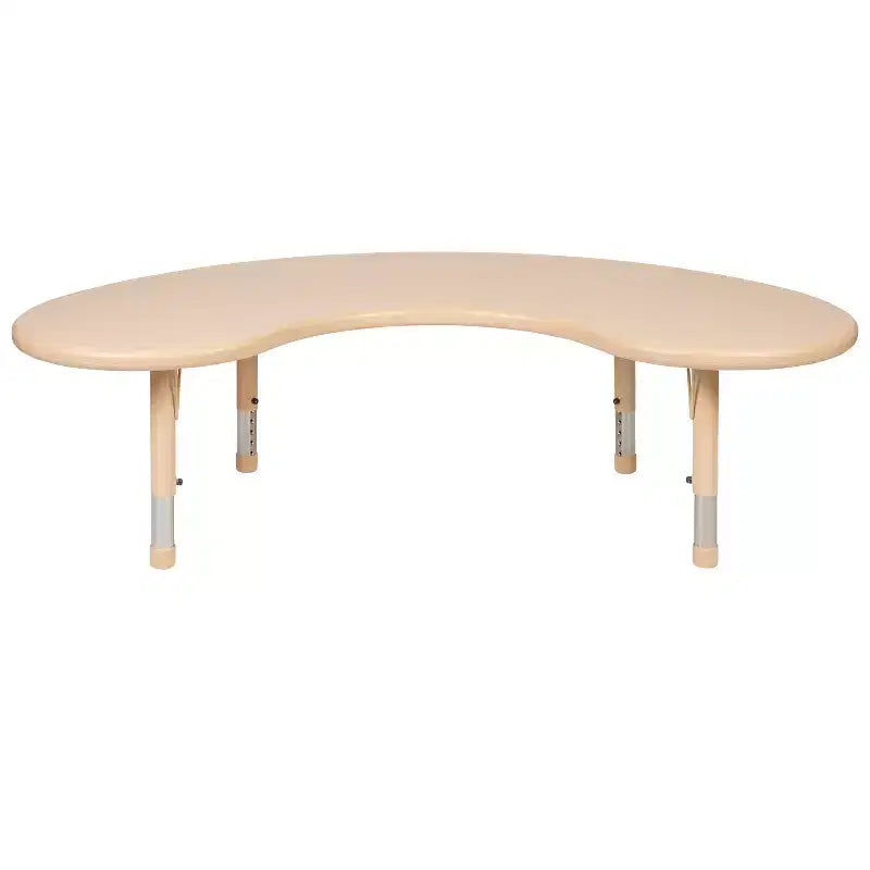 Emma and Oliver 35W x 65L Half-Moon Plastic Height Adjustable Activity Table