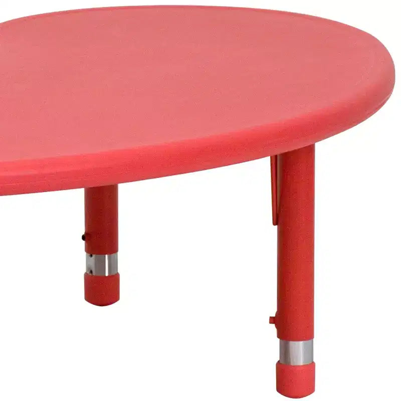 Emma and Oliver 35W x 65L Half-Moon Plastic Height Adjustable Activity Table