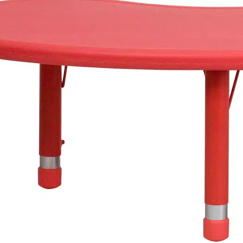 Emma and Oliver 35W x 65L Half-Moon Plastic Height Adjustable Activity Table