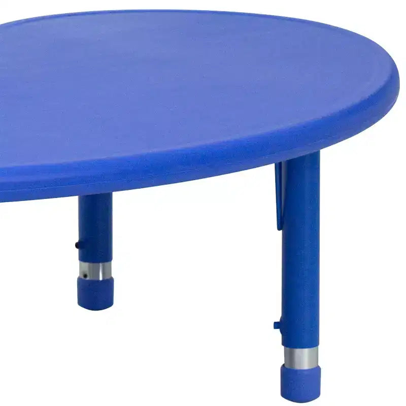 Emma and Oliver 35W x 65L Half-Moon Plastic Height Adjustable Activity Table