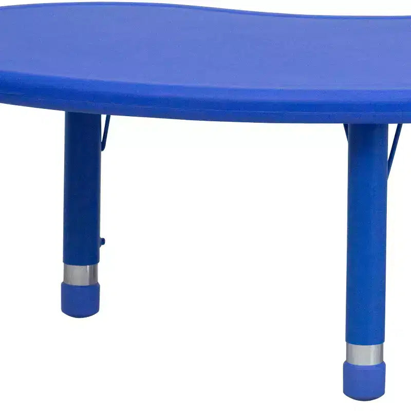Emma and Oliver 35W x 65L Half-Moon Plastic Height Adjustable Activity Table