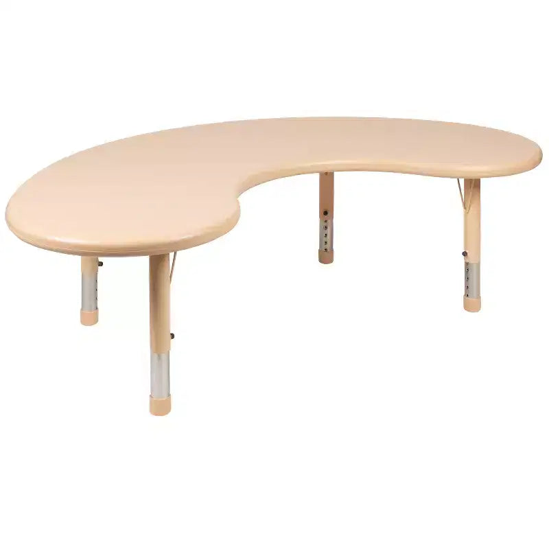 Emma and Oliver 35W x 65L Half-Moon Plastic Height Adjustable Activity Table