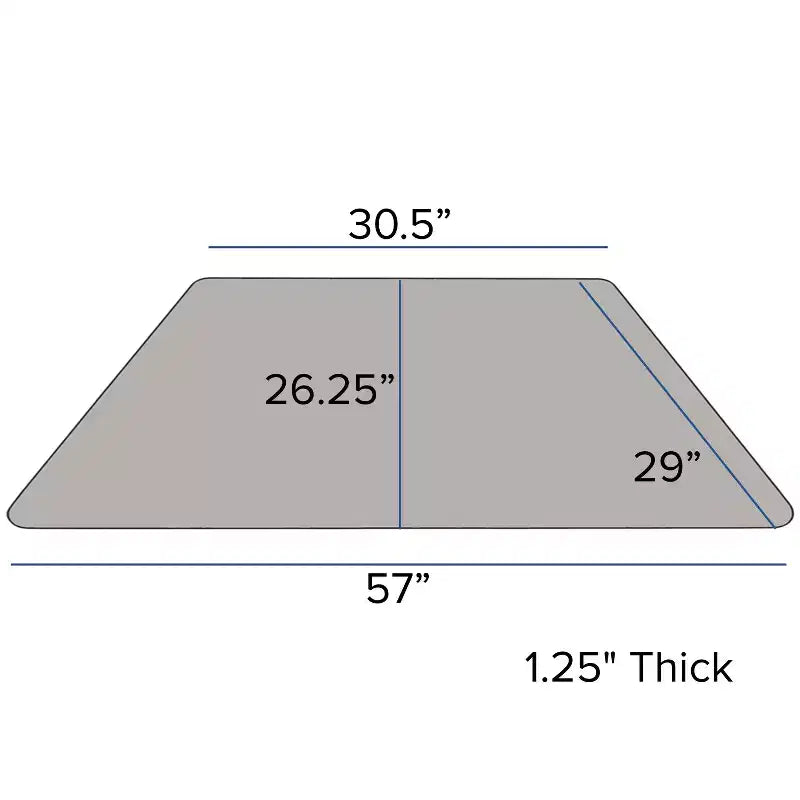 Emma and Oliver Mobile Trapezoid Grey HP Laminate Adjustable Activity Table