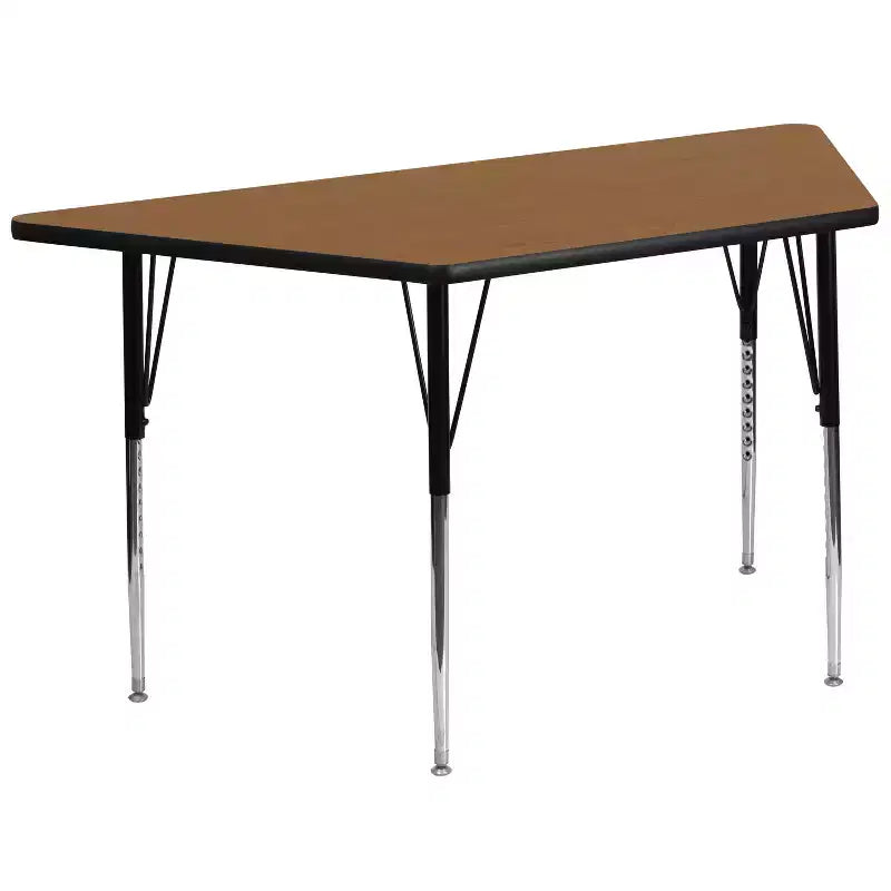 Emma and Oliver Mobile Trapezoid Grey HP Laminate Adjustable Activity Table