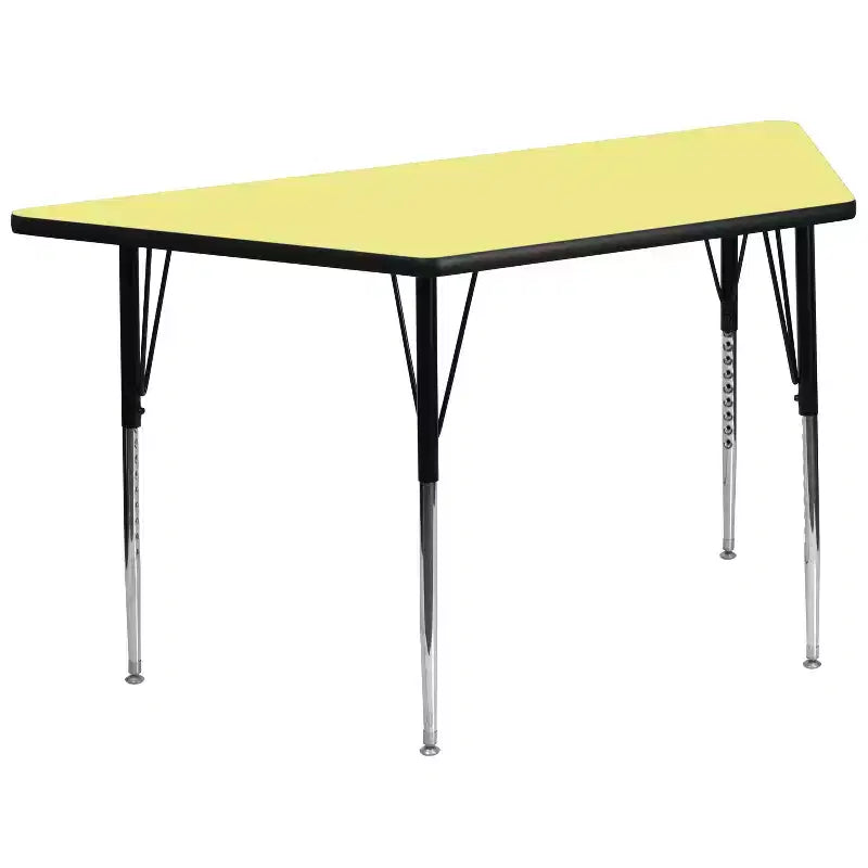 Emma and Oliver Mobile Trapezoid Grey HP Laminate Adjustable Activity Table