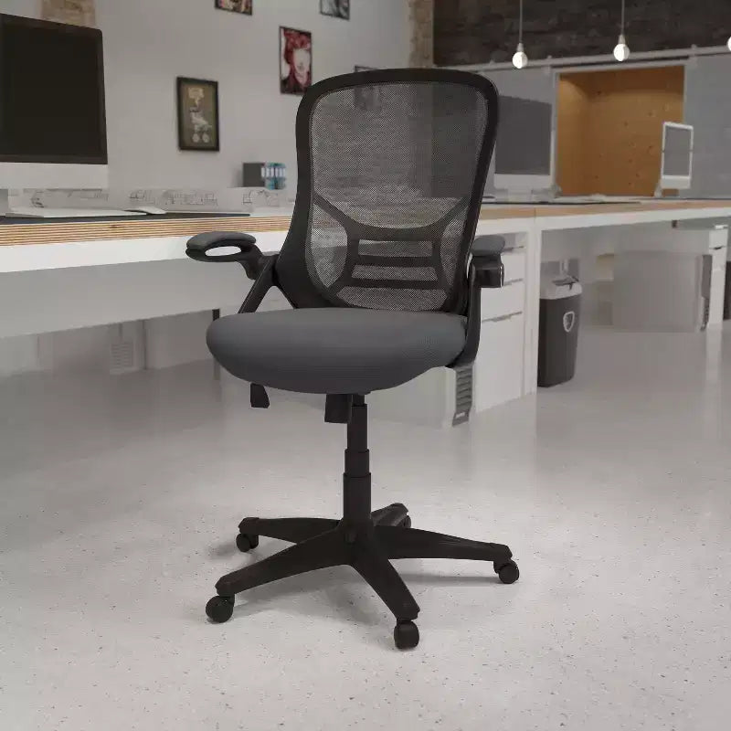 Emma and Oliver High Back Mesh Ergonomic Office Chair with Flip-up Arms
