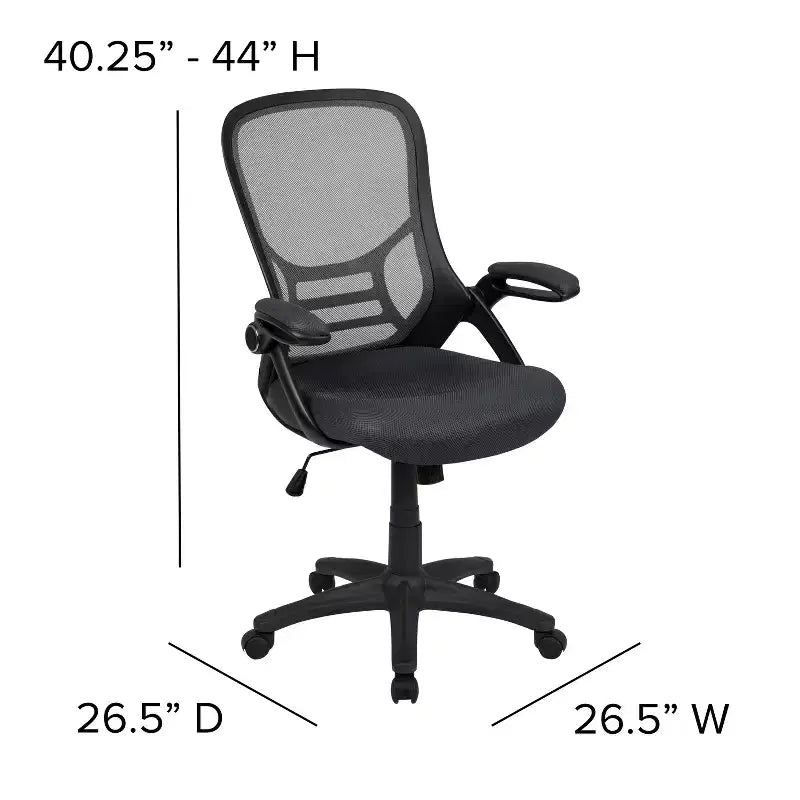 Emma and Oliver High Back Mesh Ergonomic Office Chair with Flip-up Arms