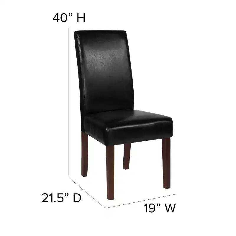 Emma and Oliver Mid-Century Parson's Chair and Finished Hardwood Frame for Kitchen, Dining Room & More