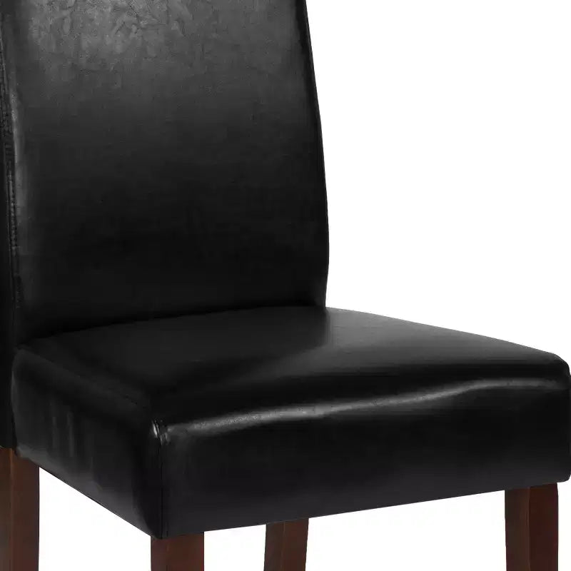 Emma and Oliver Mid-Century Parson's Chair and Finished Hardwood Frame for Kitchen, Dining Room & More