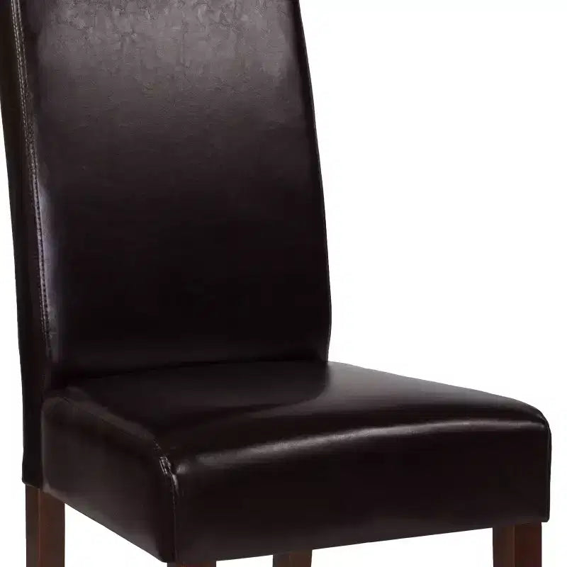 Emma and Oliver Mid-Century Parson's Chair and Finished Hardwood Frame for Kitchen, Dining Room & More