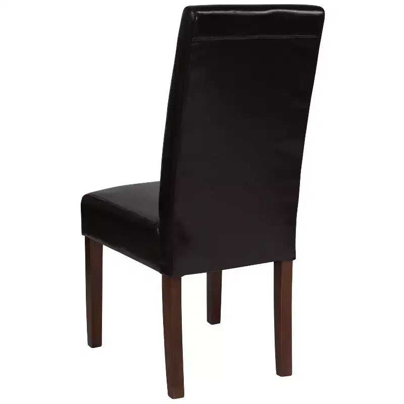 Emma and Oliver Mid-Century Parson's Chair and Finished Hardwood Frame for Kitchen, Dining Room & More