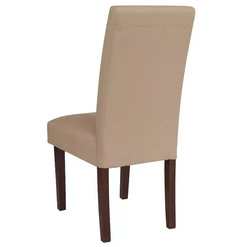 Emma and Oliver Mid-Century Parson's Chair and Finished Hardwood Frame for Kitchen, Dining Room & More