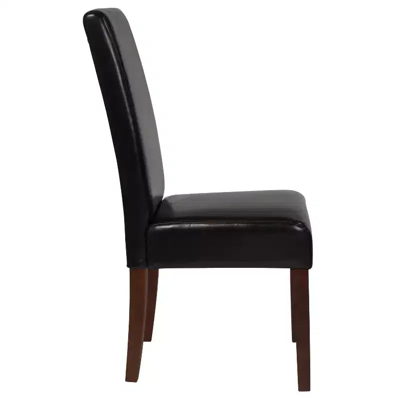 Emma and Oliver Mid-Century Parson's Chair and Finished Hardwood Frame for Kitchen, Dining Room & More