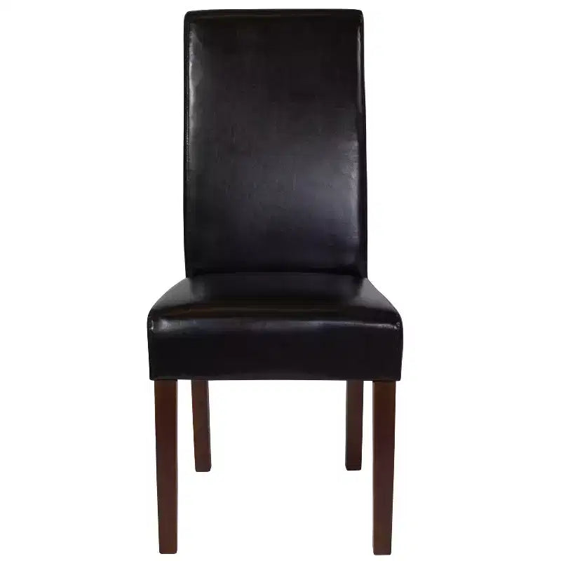 Emma and Oliver Mid-Century Parson's Chair and Finished Hardwood Frame for Kitchen, Dining Room & More