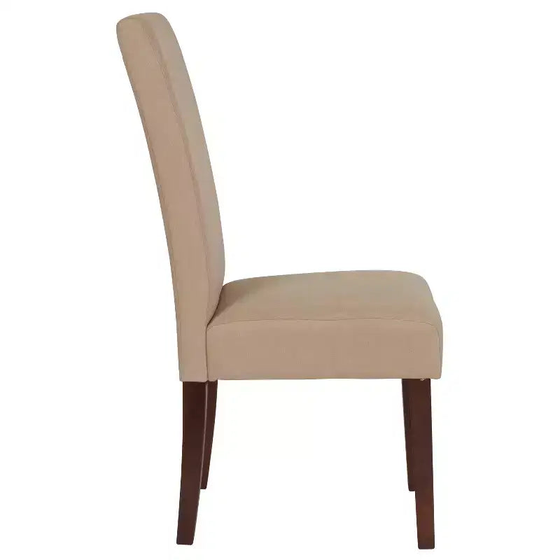 Emma and Oliver Mid-Century Parson's Chair and Finished Hardwood Frame for Kitchen, Dining Room & More