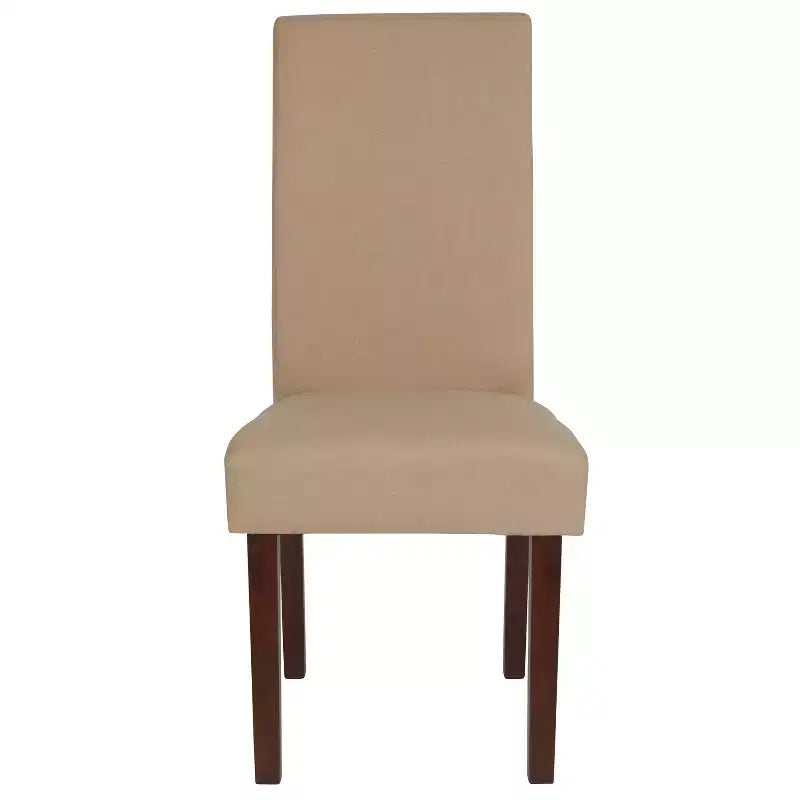 Emma and Oliver Mid-Century Parson's Chair and Finished Hardwood Frame for Kitchen, Dining Room & More
