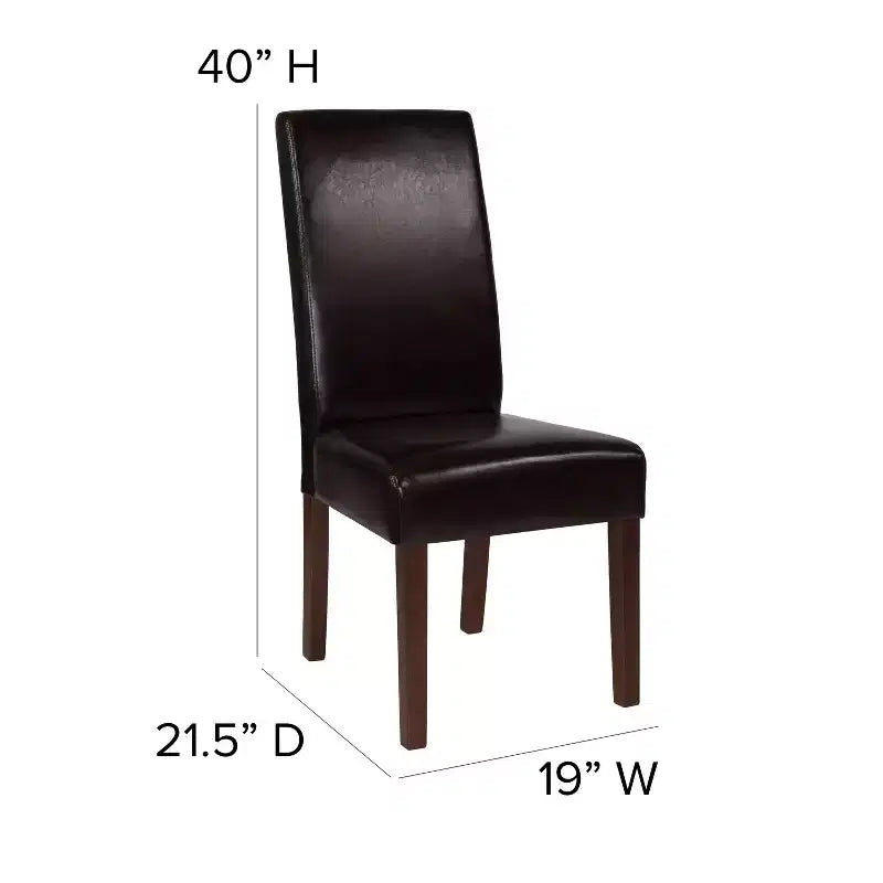 Emma and Oliver Mid-Century Parson's Chair and Finished Hardwood Frame for Kitchen, Dining Room & More