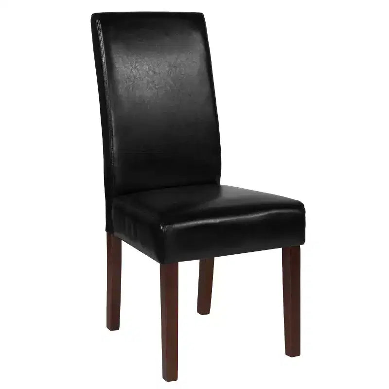 Emma and Oliver Mid-Century Parson's Chair and Finished Hardwood Frame for Kitchen, Dining Room & More