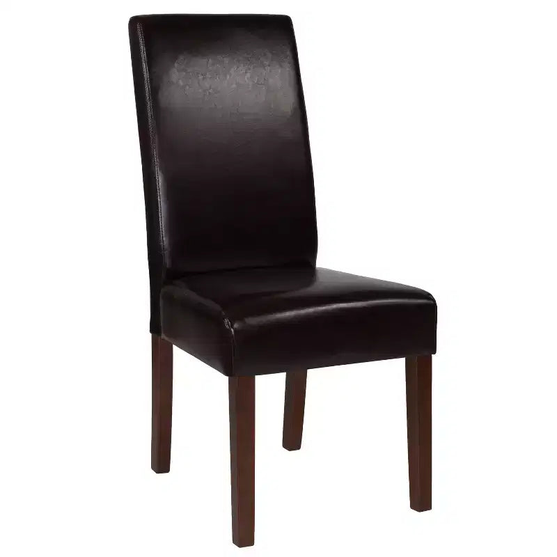 Emma and Oliver Mid-Century Parson's Chair and Finished Hardwood Frame for Kitchen, Dining Room & More