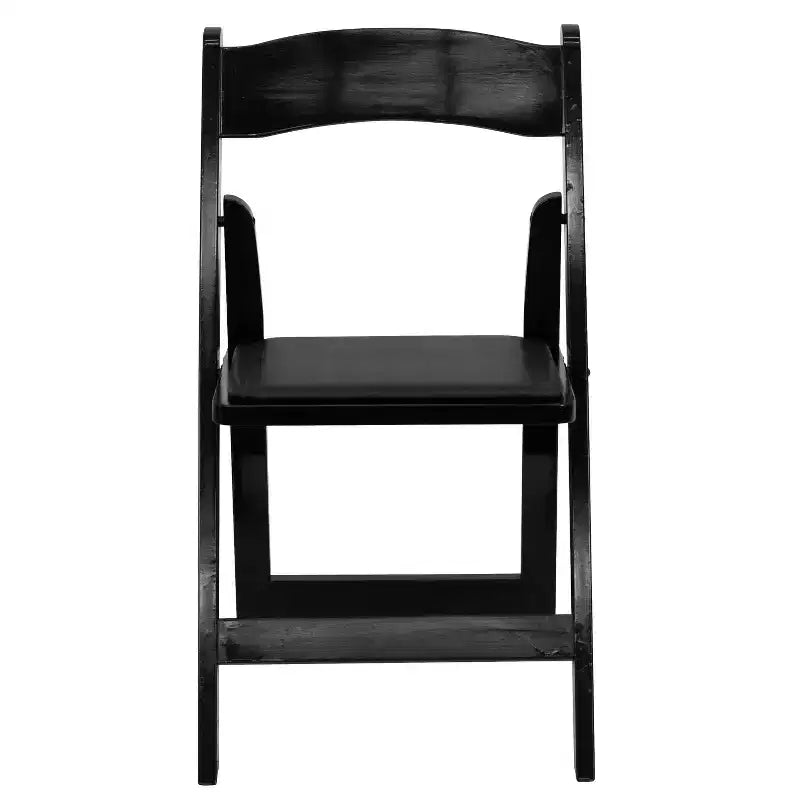 Emma and Oliver 2 Pack Wedding Party Event Wood Folding Chair with Vinyl Padded Seat