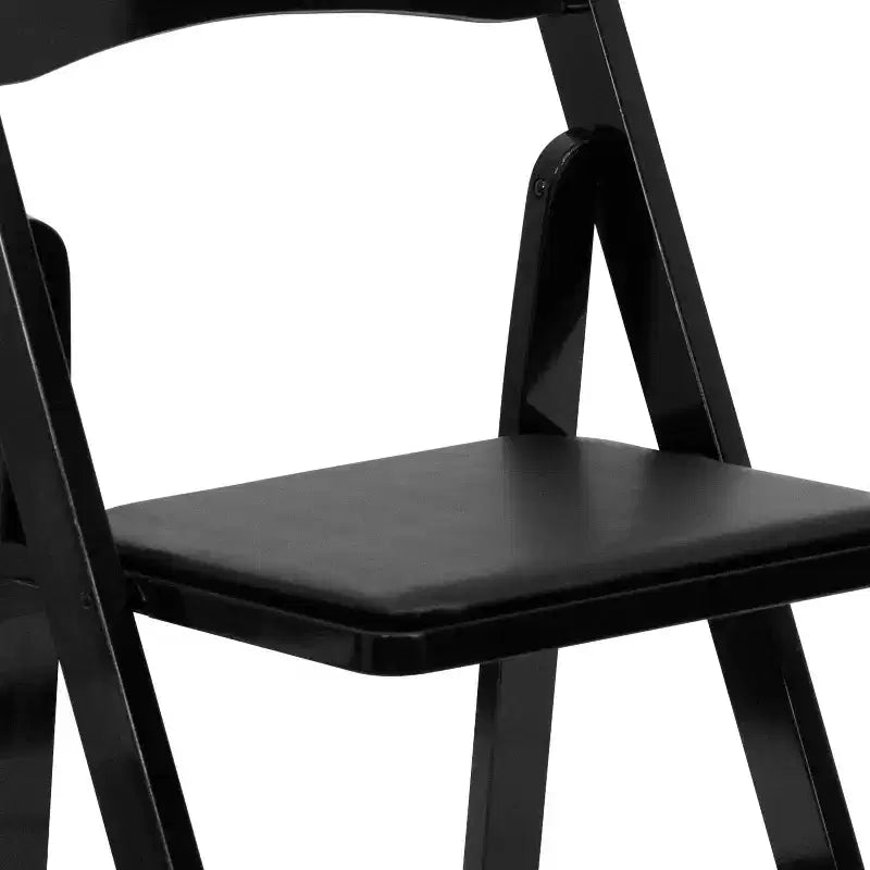 Emma and Oliver 2 Pack Wedding Party Event Wood Folding Chair with Vinyl Padded Seat