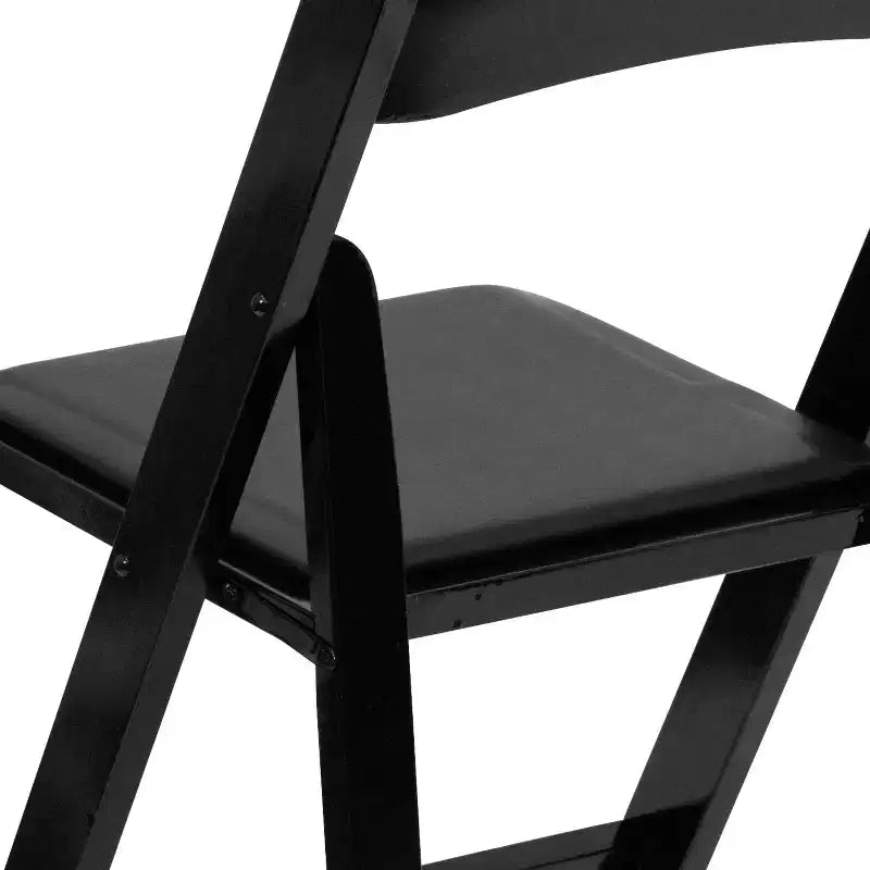 Emma and Oliver 2 Pack Wedding Party Event Wood Folding Chair with Vinyl Padded Seat