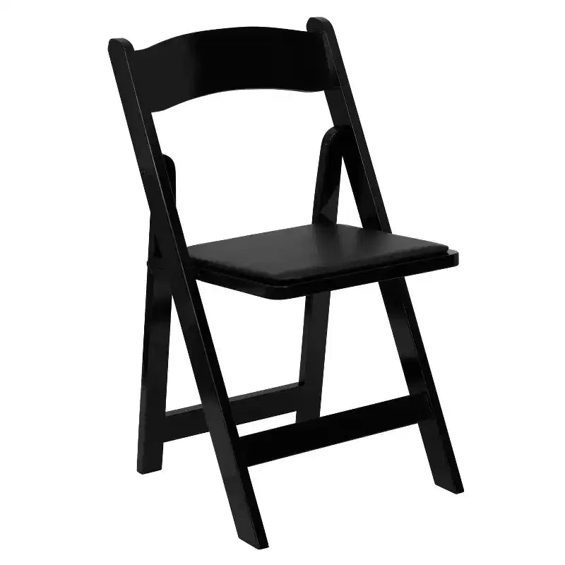 Emma and Oliver 2 Pack Wedding Party Event Wood Folding Chair with Vinyl Padded Seat