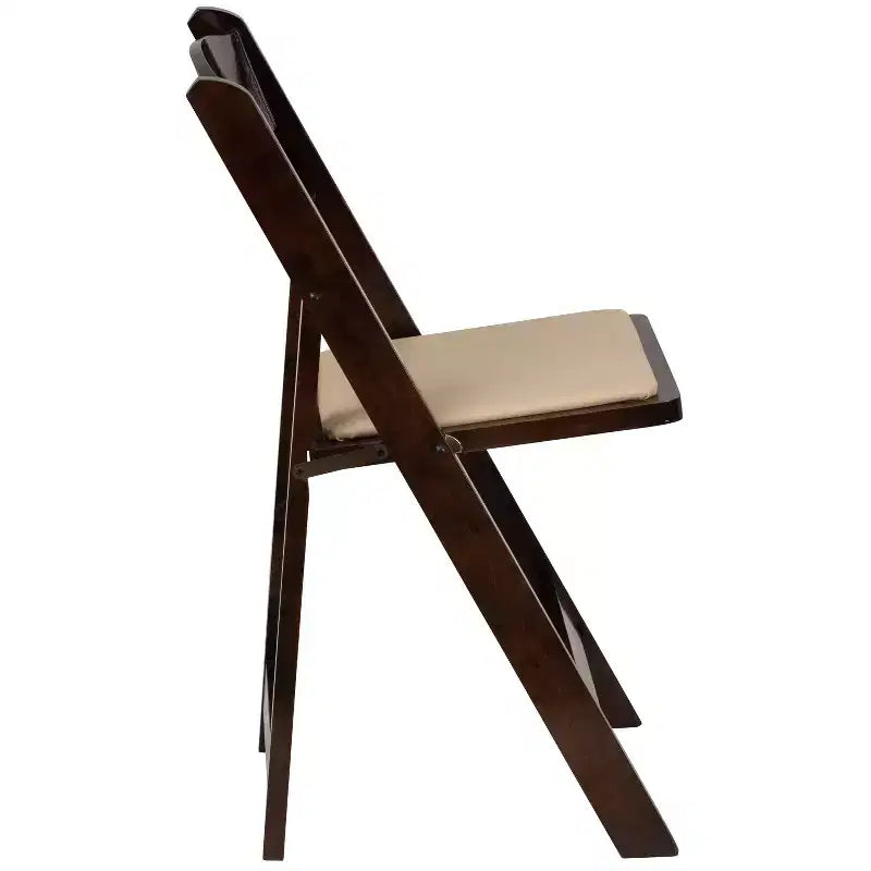 Emma and Oliver 2 Pack Wedding Party Event Wood Folding Chair with Vinyl Padded Seat