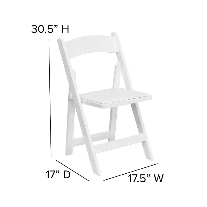 Emma and Oliver 2 Pack Wedding Party Event Wood Folding Chair with Vinyl Padded Seat