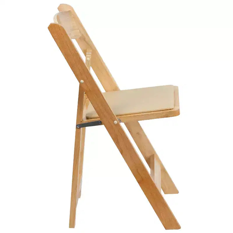 Emma and Oliver 2 Pack Wedding Party Event Wood Folding Chair with Vinyl Padded Seat