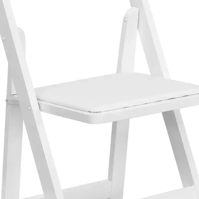 Emma and Oliver 2 Pack Wedding Party Event Wood Folding Chair with Vinyl Padded Seat