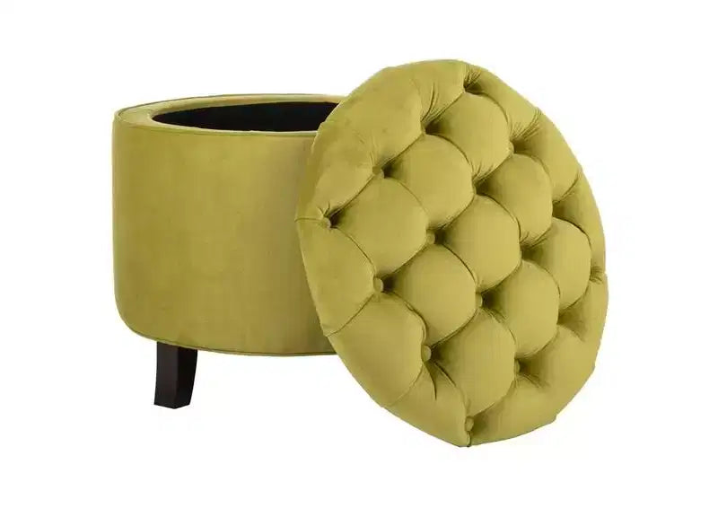 Amiela Tuffted Storage Ottoman - HUD8220 - Safavieh Couture