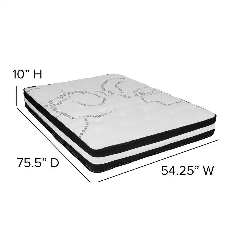 Emma and Oliver 10 Mattress & Gel Memory Foam Topper Bundle Set