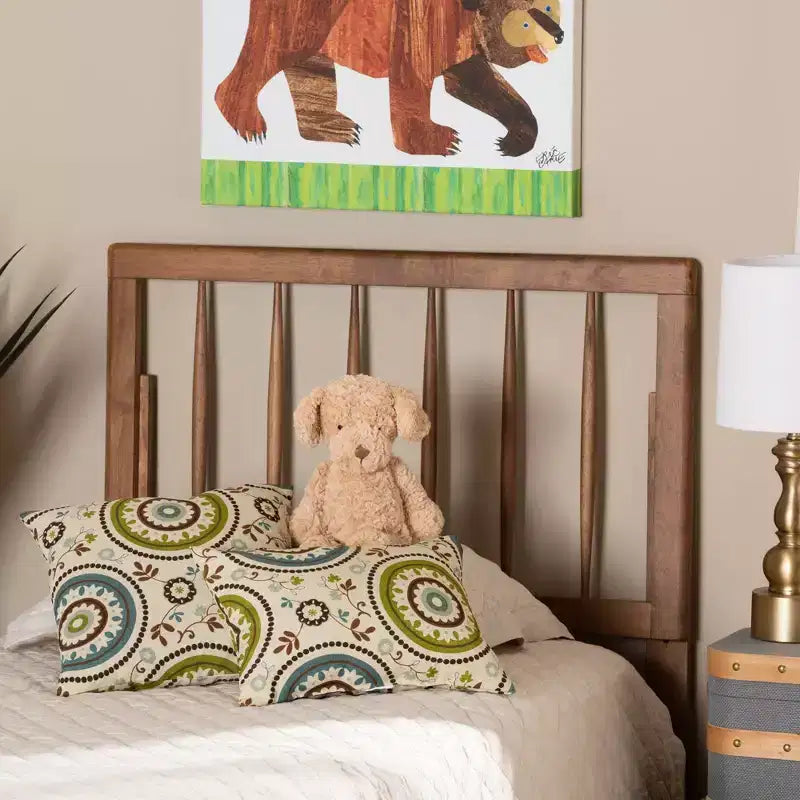 Valin Wood Headboard Walnut - Baxton Studio