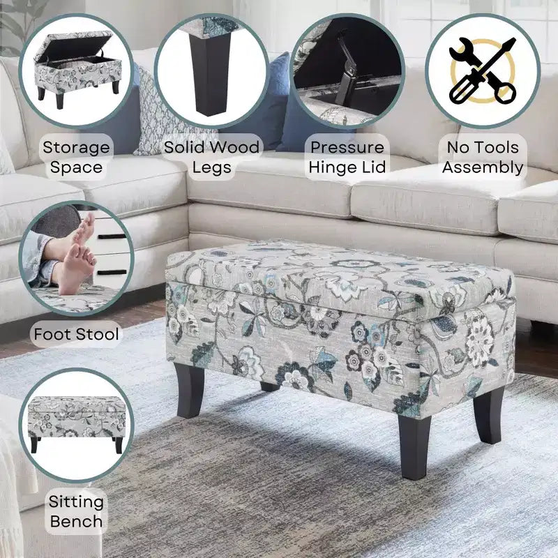 Designs4Comfort Winslow Storage Ottoman - Breighton Home