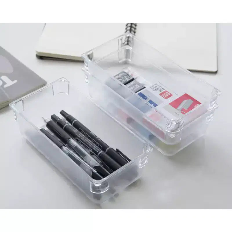 Basicwise Clear Plastic Set of 3 Drawer Organizers