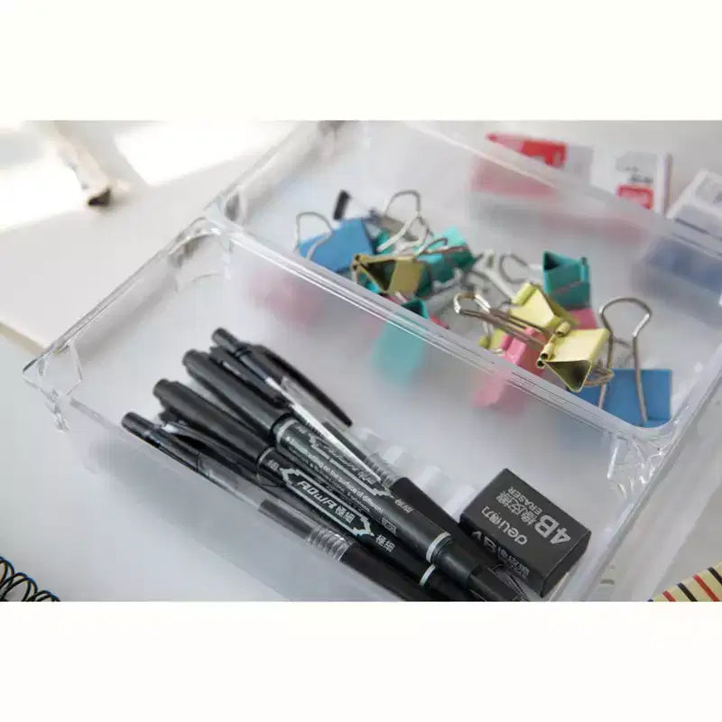 Basicwise Clear Plastic Set of 3 Drawer Organizers