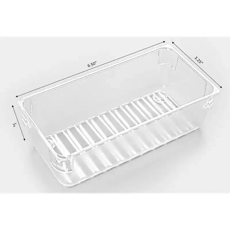 Basicwise Clear Plastic Set of 3 Drawer Organizers