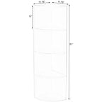 Basicwise Scaffale ad angolo in legno a 4 ripiani, durevole, perfetto per case piccole, uffici, camere da letto, aule e librerie, bianco