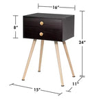Costway 2 comodini moderni di metà secolo con 2 cassetti, tavolino laterale per divano, tavolino da caffè, espresso